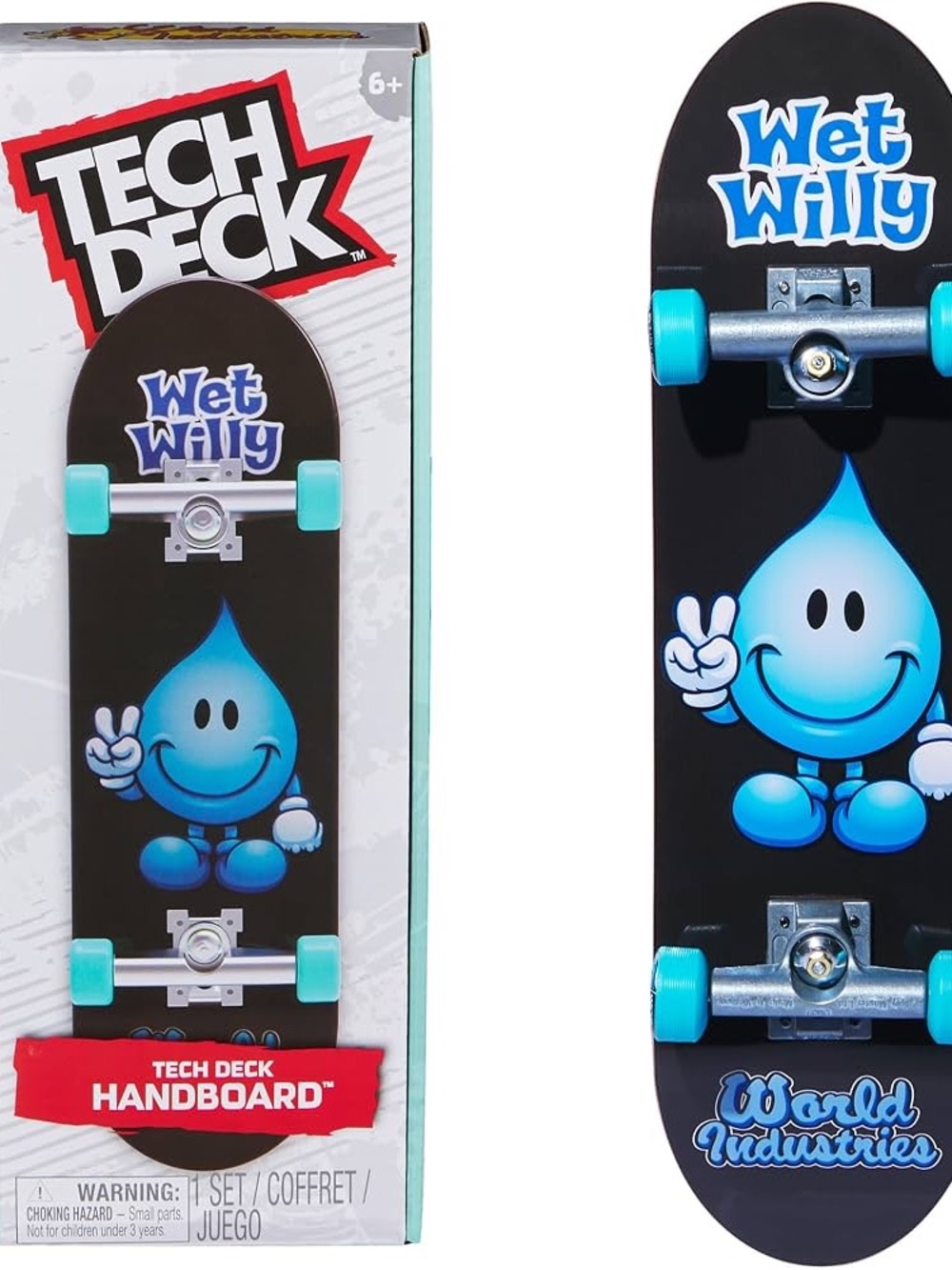 🛹 Tech Deck Wet Wally Fingerboard - Black with Light Blue Accents NEW